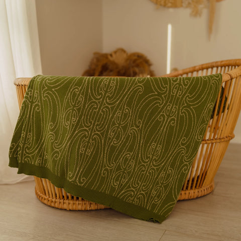 Manaaki - Ngahere Pepi Knitted Blanket