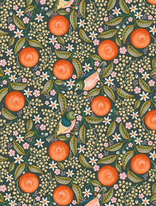 Catherine Marion Cotton Tea Towel Waxeyes & Manadarins