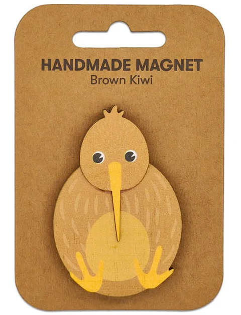 Brown Kiwi Wooden Magnet