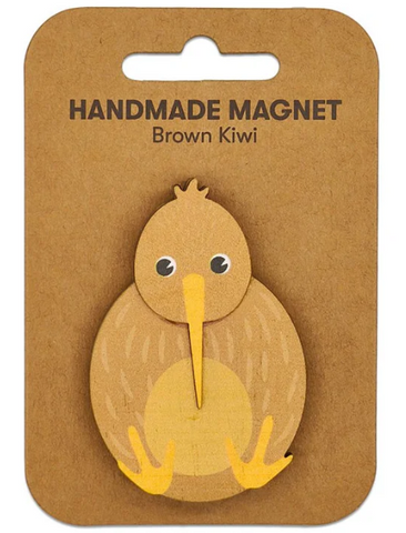 Brown Kiwi Wooden Magnet