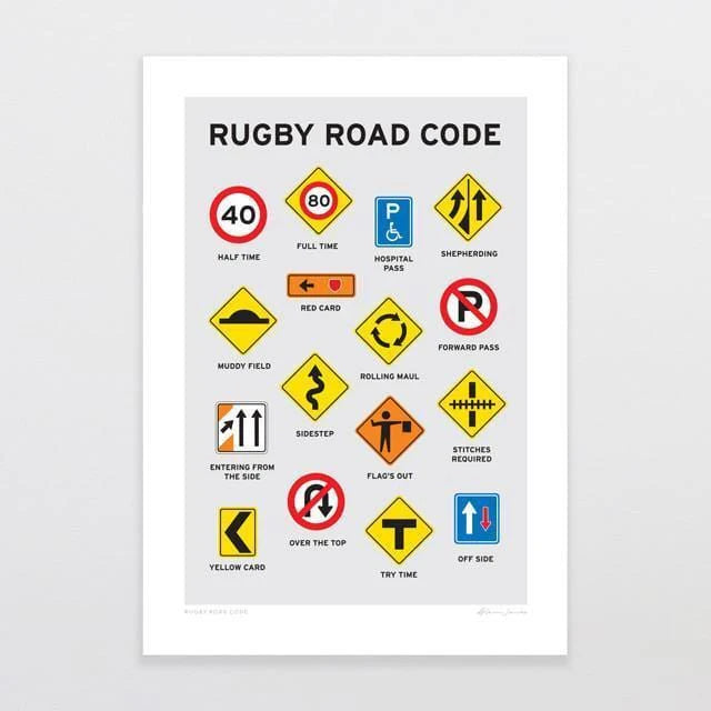 Glenn Jones Rugby Road Code Art Print