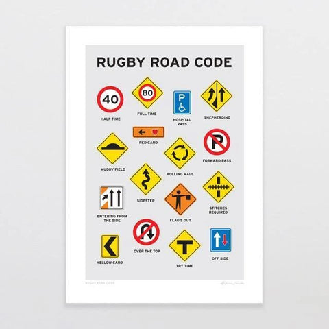 Glenn Jones Rugby Road Code Art Print