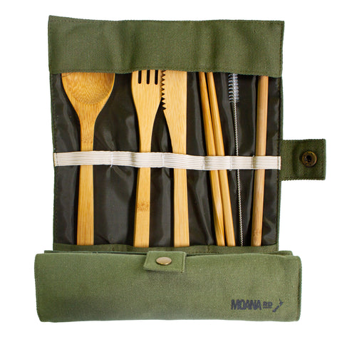 Bamboo Cutlery Set - Olive