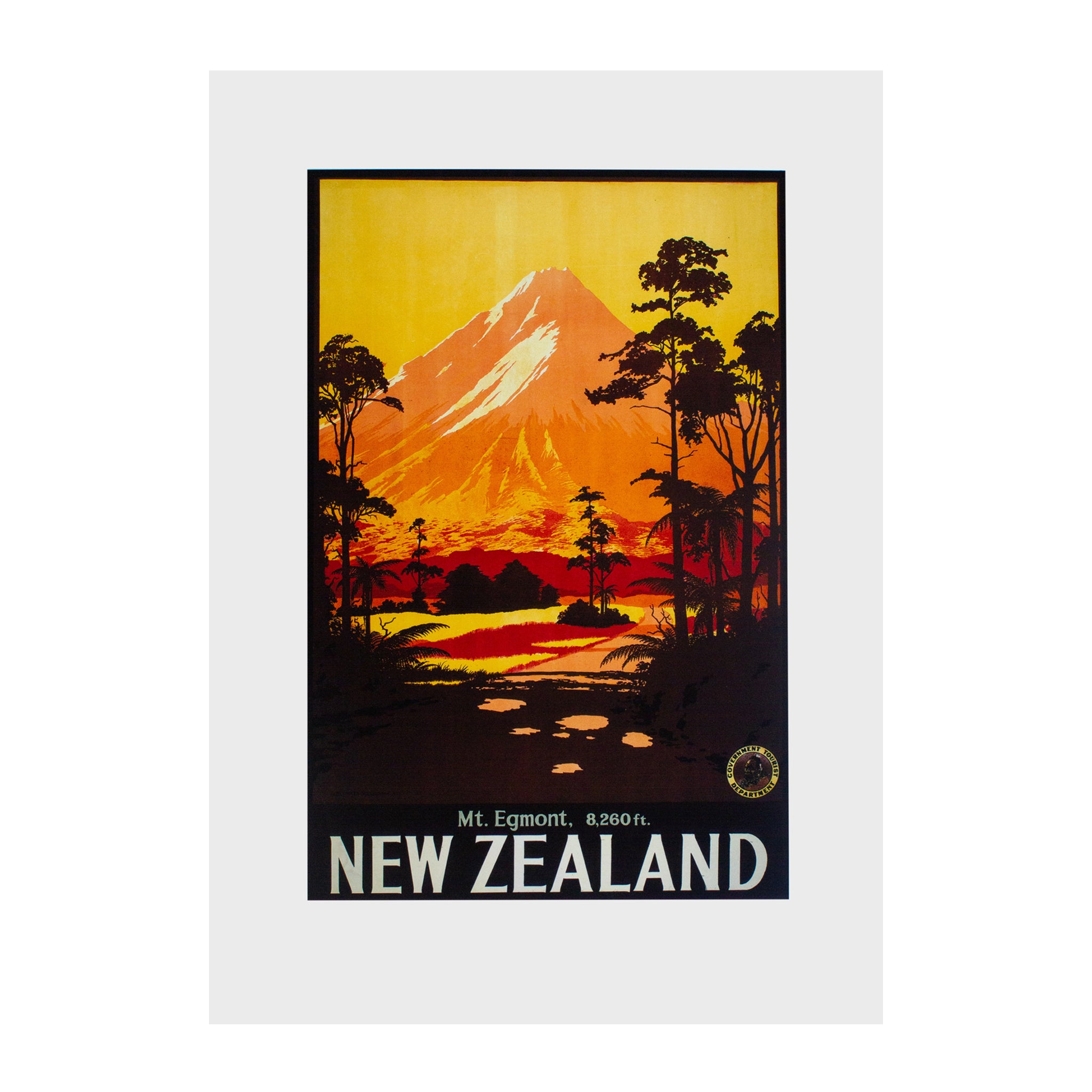 Taranaki Maunga* (formerly known as Mount Egmont) Vintage Tourist Print